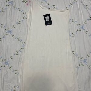 Fashion Nova White One Shoulder Dress